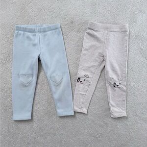 Kids Blue and Gray Animal Print Leggings, Size 2T